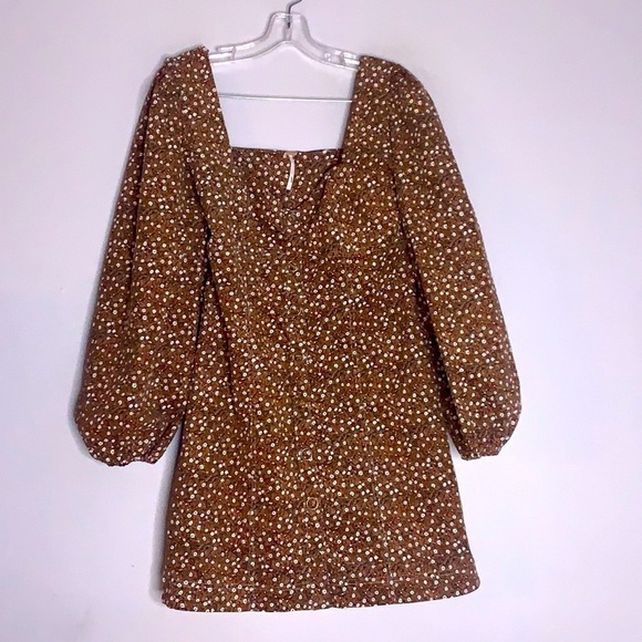 REVOLVE x FREE PEOPLE Call Me Cord Long puff Sleeve Snap front Mini new - Picture 2 of 13